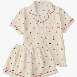 Cherry Print Pajama Set